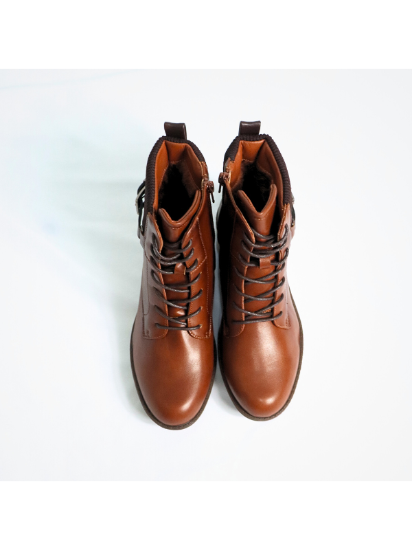 Botines basico con cremallera y cordón