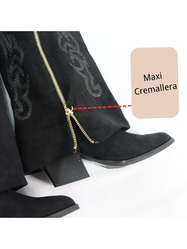 Botas de moda con costuras decorativas