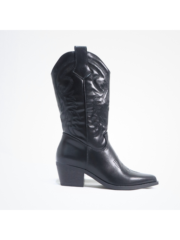 Botas cowboy con tacón bajo para mujer