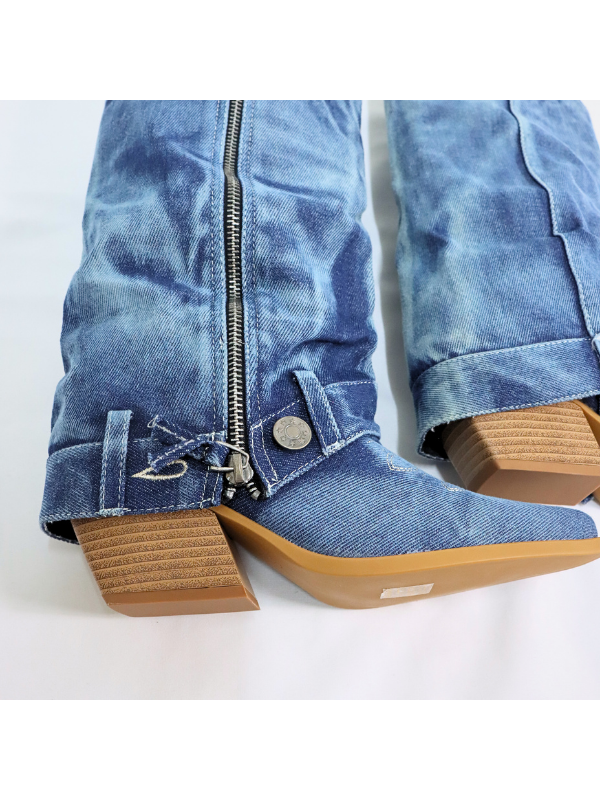 Botas altas de moda en denim con...