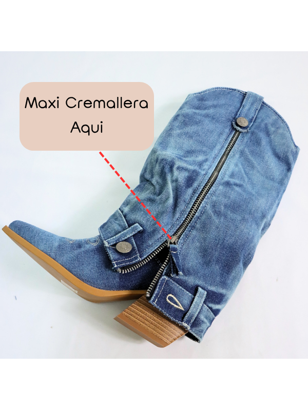 Botas altas de moda en denim con...