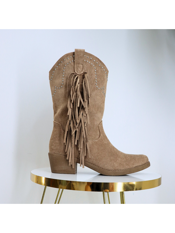 Botas de moda con tacón bajo de 6 cm,...