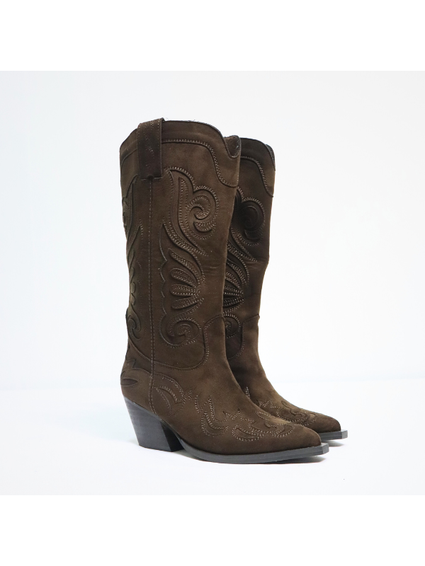 Botas altas de tacón 8 cm con punta...