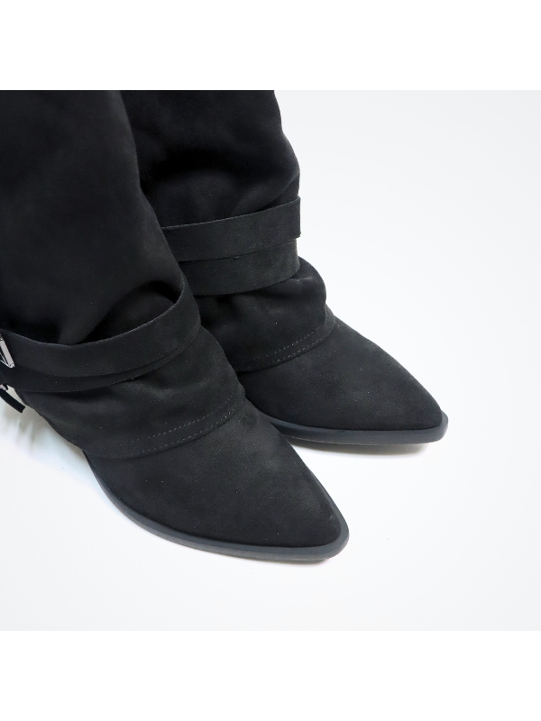 Botines de doble capa con cremallera...