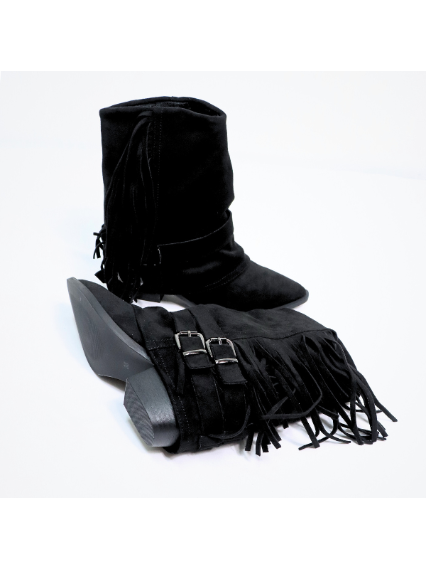 Botines de doble capa con cremallera...