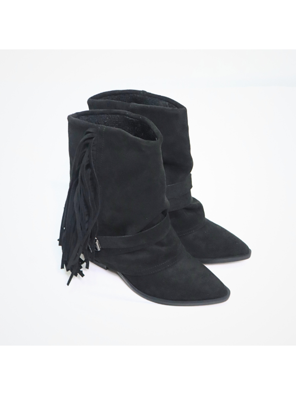 Botines de doble capa con cremallera...