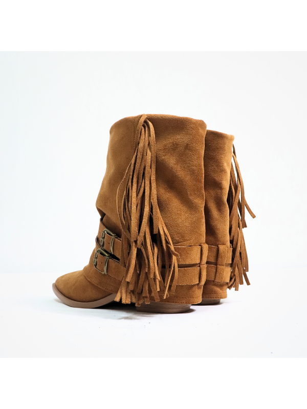 Botines de doble capa con cremallera...