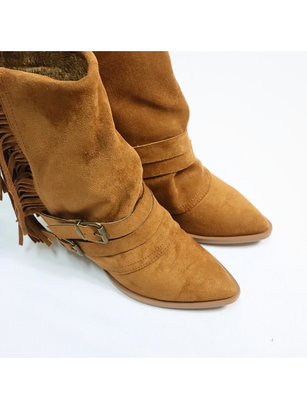 Botines de doble capa con cremallera...