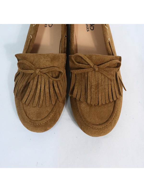 Mocasines planos con flecos para mujer