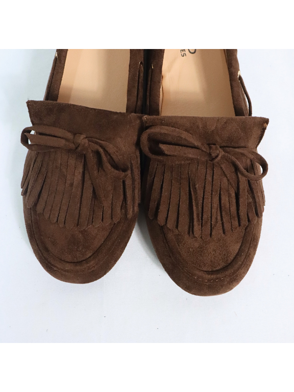 Mocasines planos con flecos para mujer