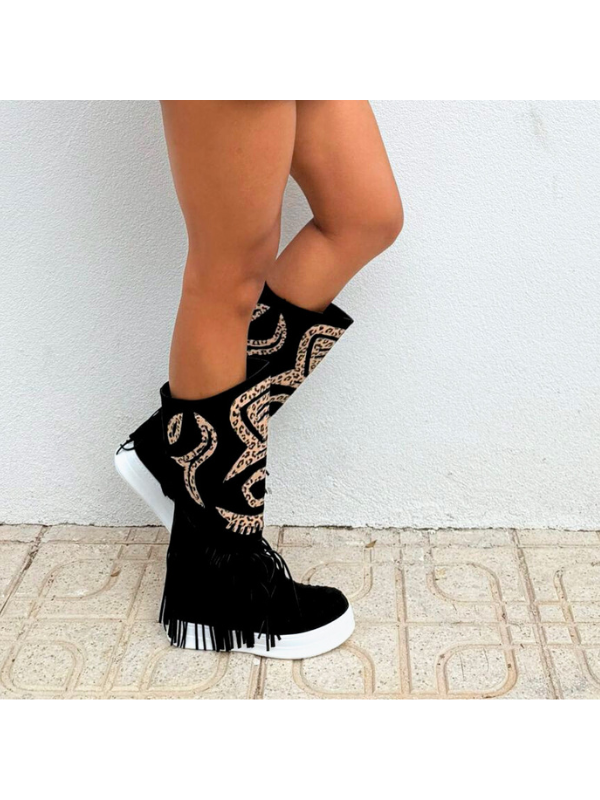 Botas alta con flecos - mujer