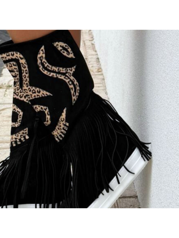 Botas alta con flecos - mujer