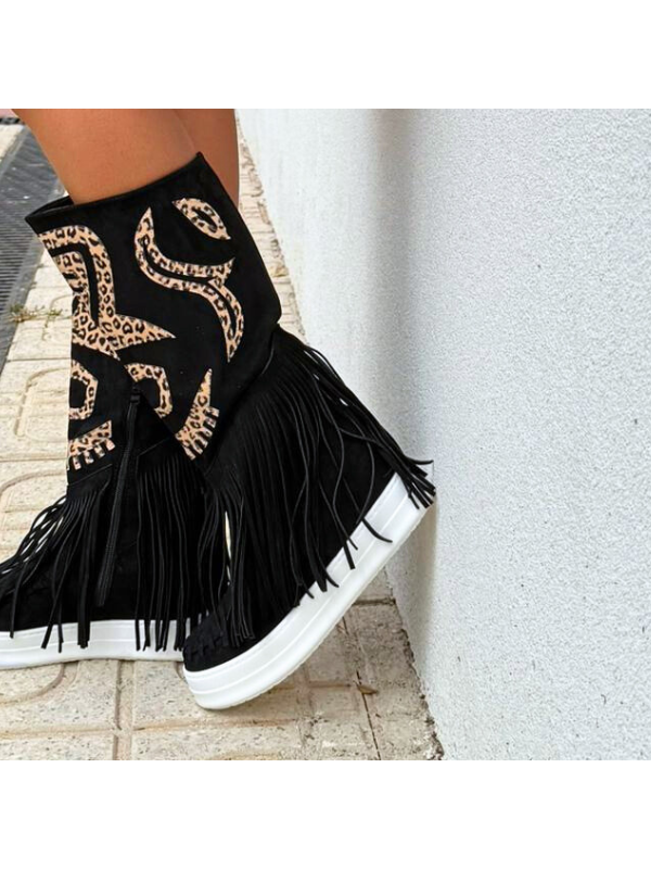 Botas alta con flecos - mujer