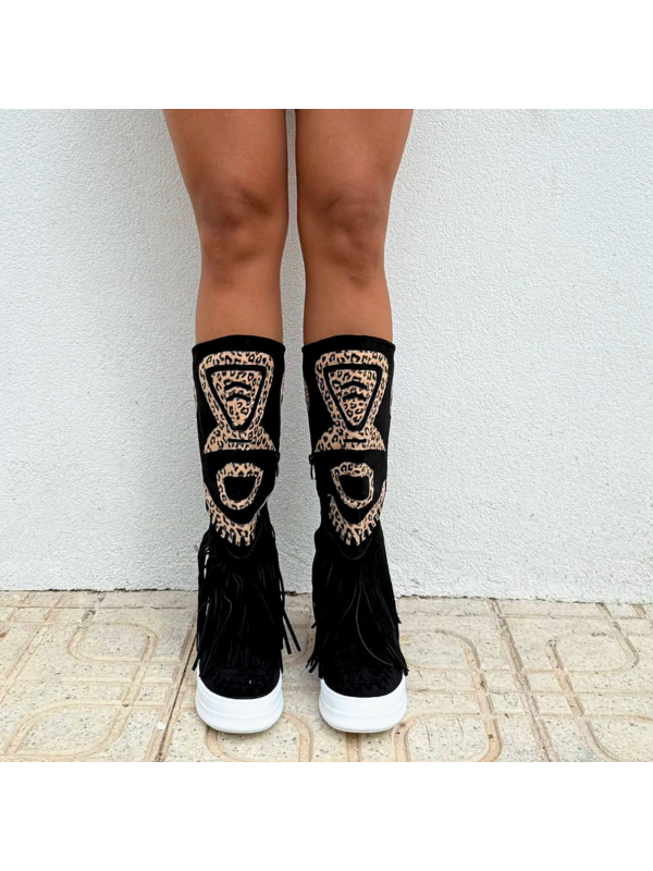 Botas alta con flecos - mujer