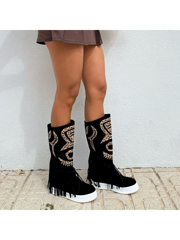 Botas alta con flecos - mujer