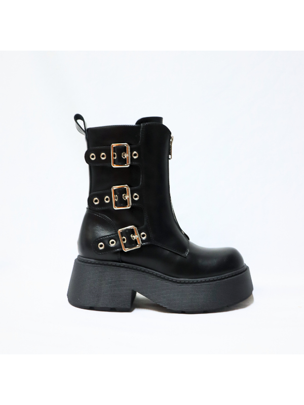 Botín gruesa con cremallera - mujer