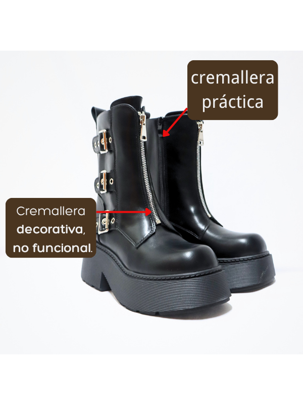 Botín gruesa con cremallera - mujer