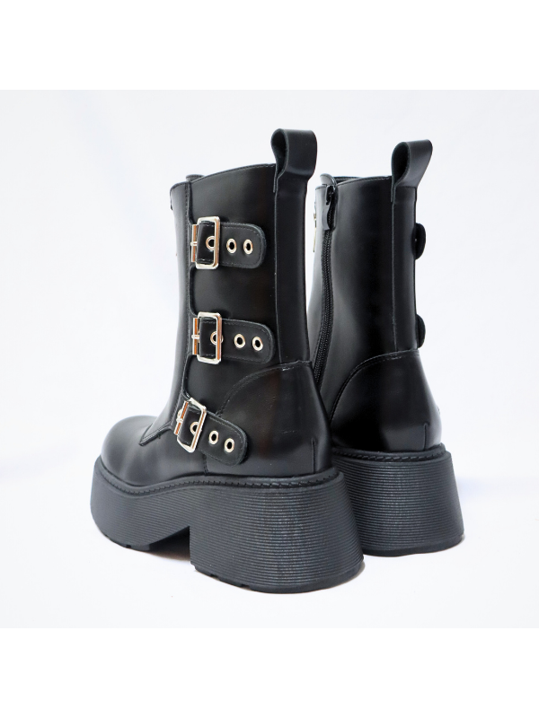 Botín gruesa con cremallera - mujer