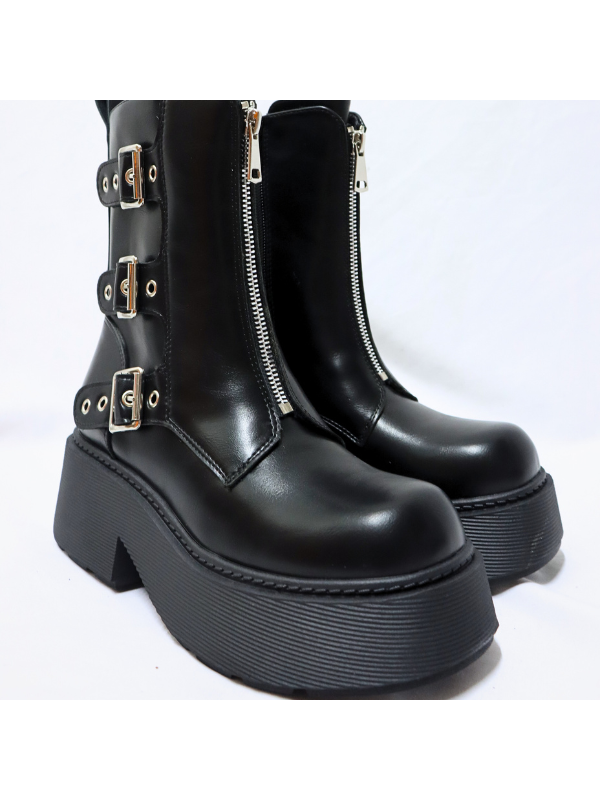 Botín gruesa con cremallera - mujer