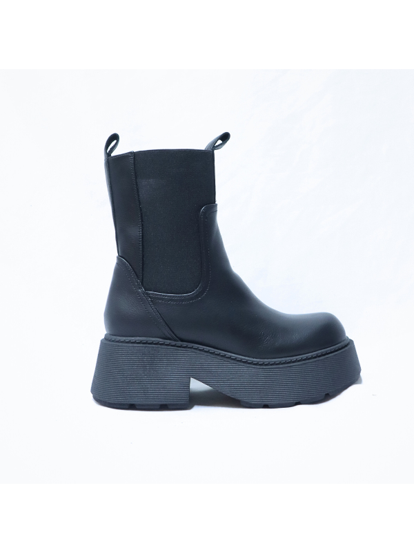 Botín gruesa a la moda con cremallera...