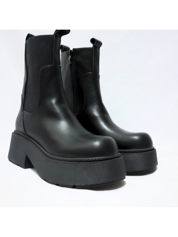 Botín gruesa a la moda con cremallera...