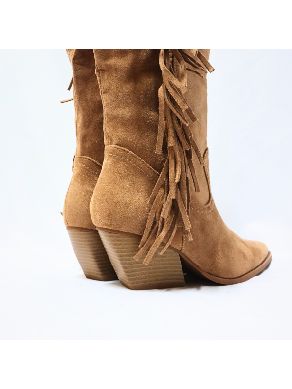 Botas altos con flecos y cremallera -...