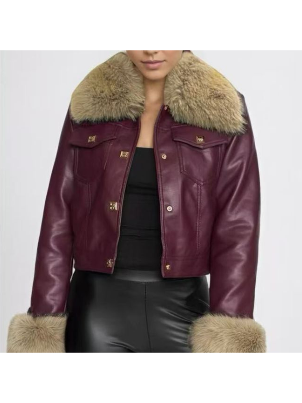 Chaqueta corta y moderna con cuello y...