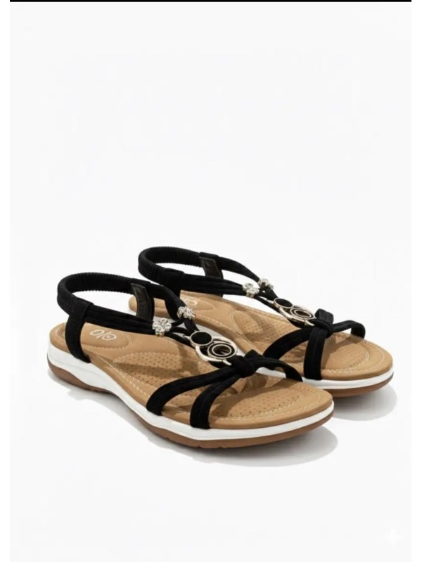 Sandalias planas de moda con adornos,...