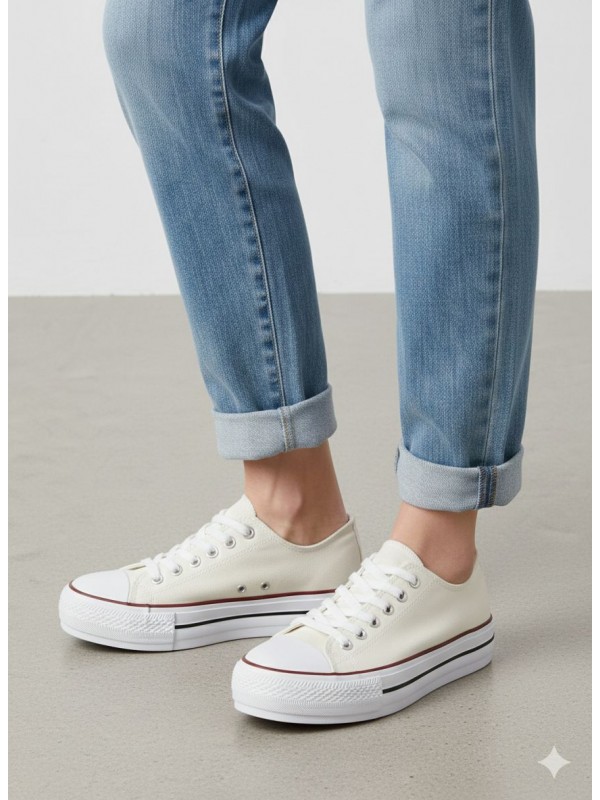 Zapatillas Blancas de Lona con...