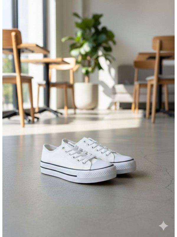 Zapatillas Blancas de Lona con...