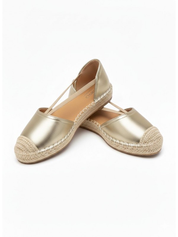 Sandalias planas de paja trenzada con...