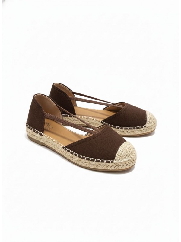 Sandalias planas de paja trenzada con...