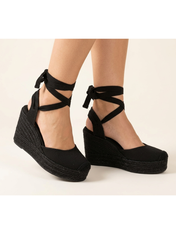 Sandalias de Plataforma con Cordones...