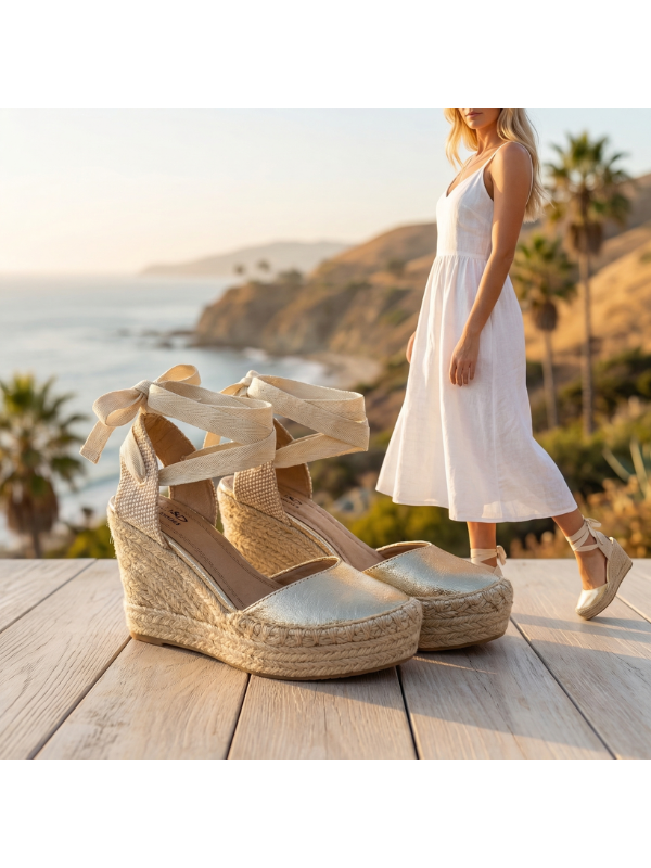 Sandalias de Plataforma con Cordones...