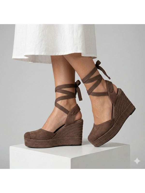 Sandalias de Plataforma con Cordones...