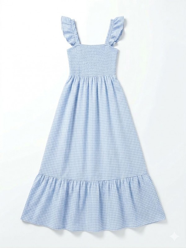 Vestido Largo 100% Algodon, Top Nido...