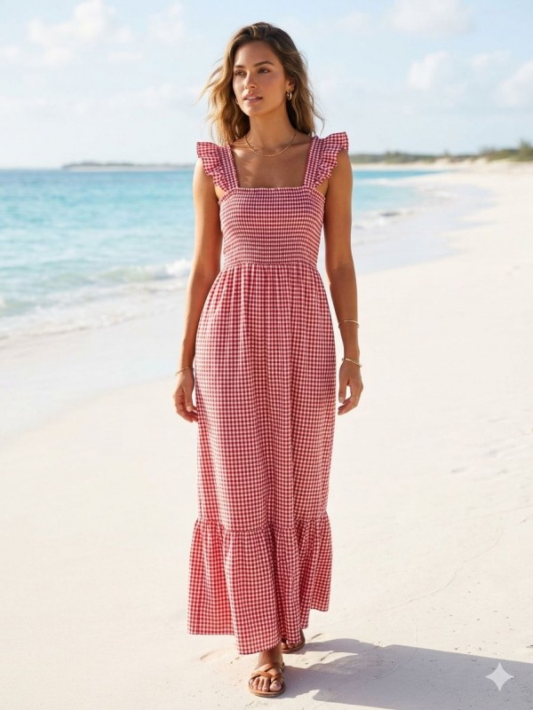 Vestido Largo 100% Algodon,...