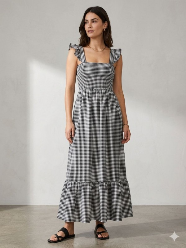 Vestido Largo 100% Algodon, Top Nido...