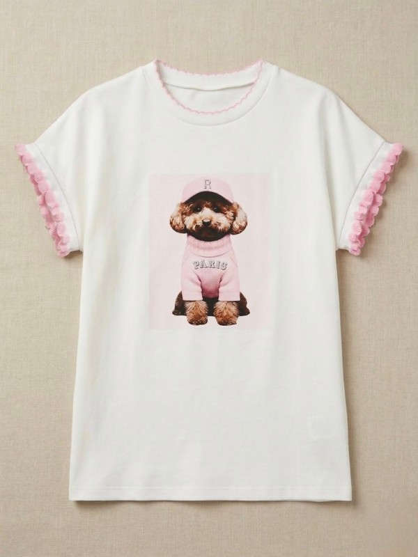 Camiseta Estampada con Volantes en...