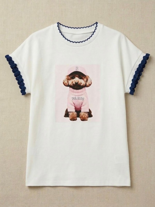 Camiseta Estampada con Volantes en...