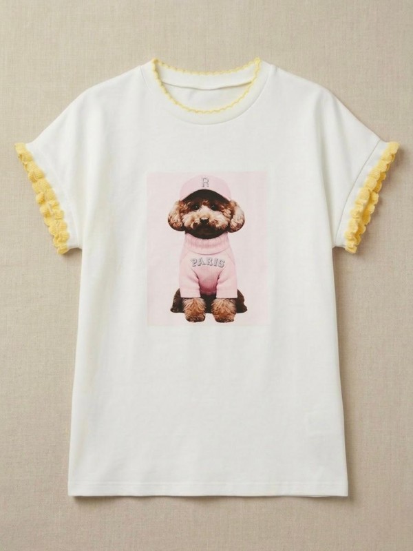 Camiseta Estampada con Volantes en...