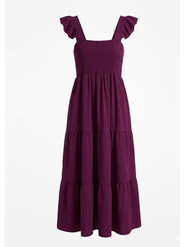 Vestido tobillero, top de tejido...