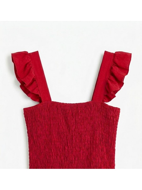 Vestido tobillero, top de tejido...