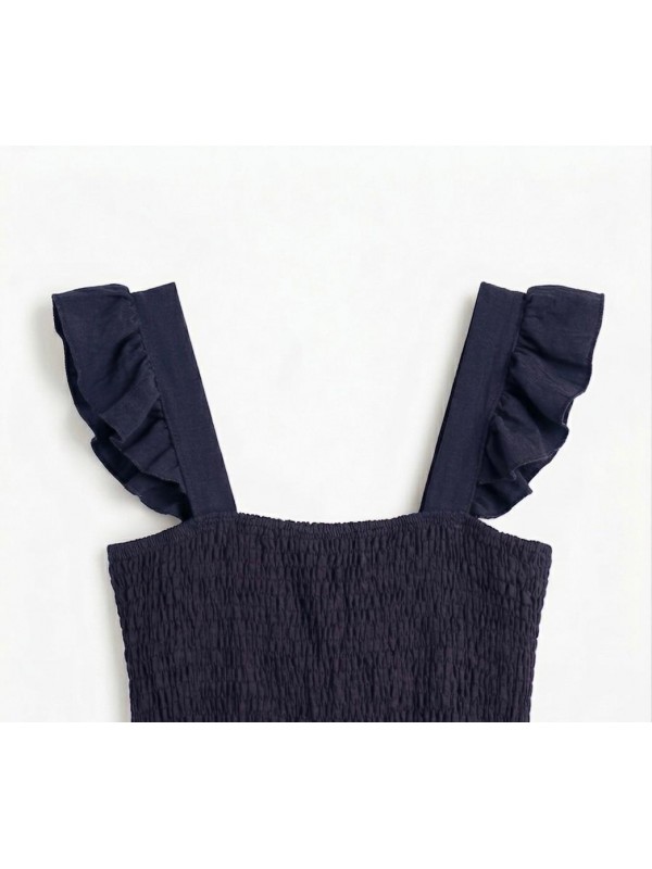 Vestido tobillero, top de tejido...