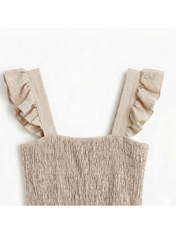 Vestido tobillero, top de tejido...