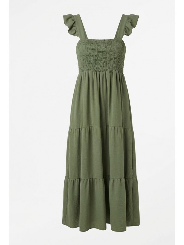 Vestido tobillero, top de tejido...