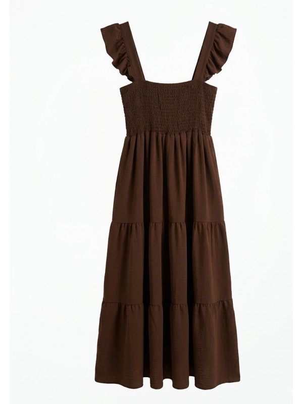 Vestido tobillero, top de tejido...