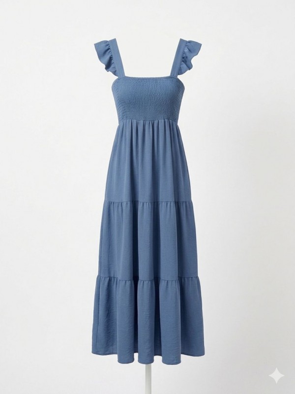 Vestido tobillero, top de tejido...