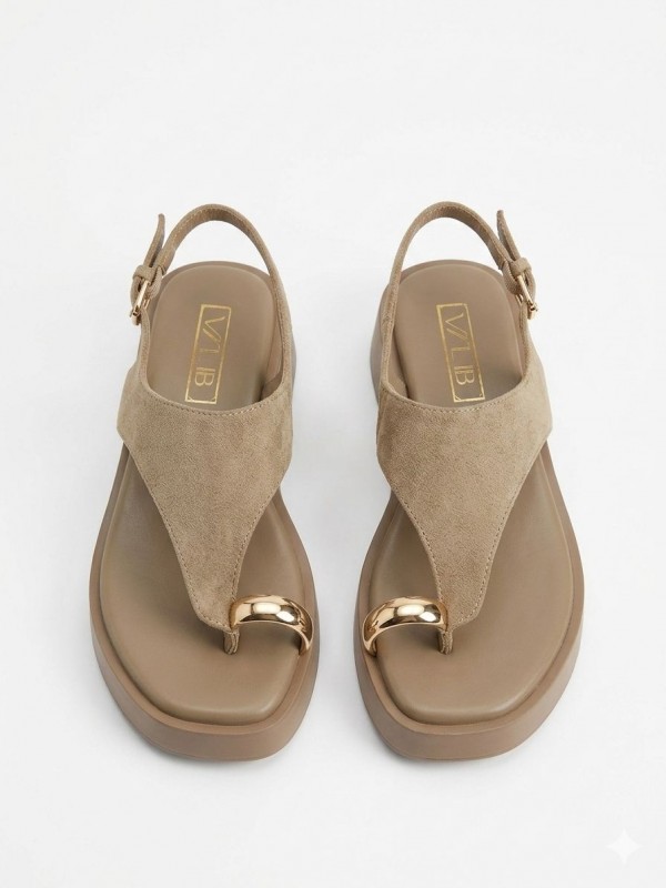 Sandalias planas de verano con tira...