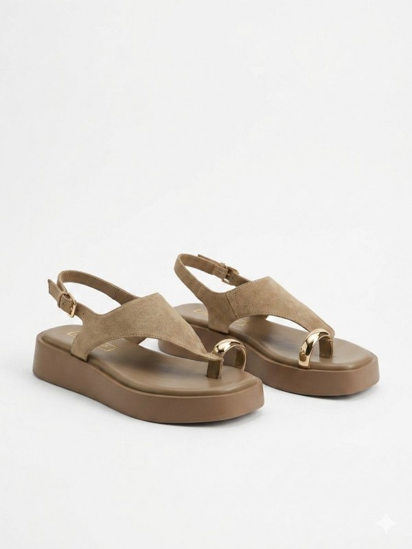 Sandalias planas de verano con tira...